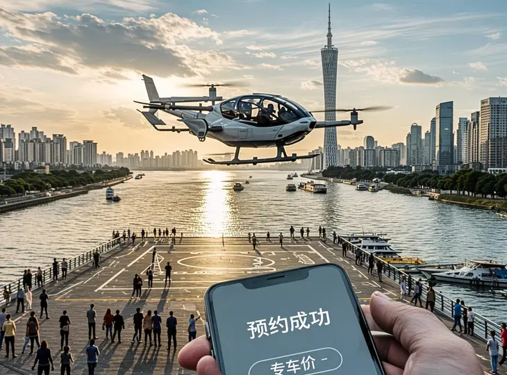 打专车的价格“打飞的”！广州低空载人飞行商业化项目即将启动，3.5分钟空中观光航线来了 | 圆象低空消息