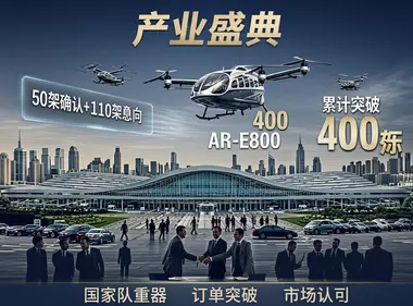 国家队“重器”获市场重仓！AR-E800重载eVTOL再签160架订单，累计订单突破400架
