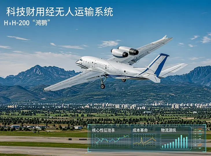 HH-200“鸿鹄”首飞成功！“无人飞行卡车”开启低空物流新纪元，吨公里成本仅为有人机1/3