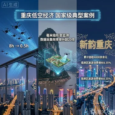 国家发改委首批低空经济典型案例揭晓！重庆三场景“霸榜”，轨道巡检单次耗时压缩至0.5小时、灯光秀营收破4000万