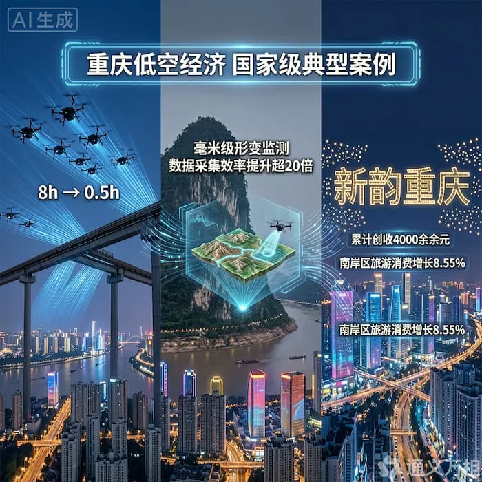 国家发改委首批低空经济典型案例揭晓！重庆三场景“霸榜”，轨道巡检单次耗时压缩至0.5小时、灯光秀营收破4000万