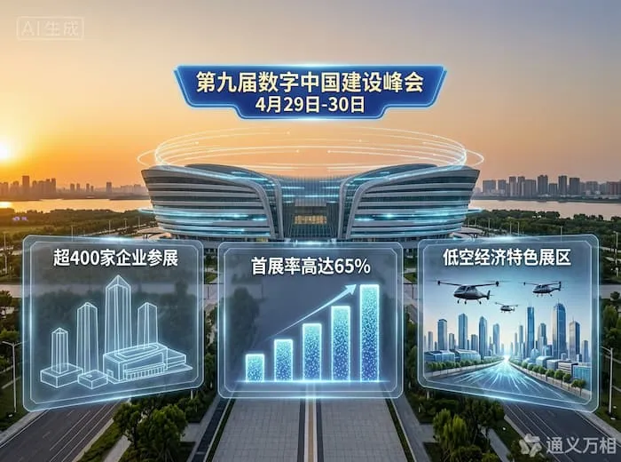 数字中国年度盛会明日启幕!5.6万平米体验区+65%首展率,低空经济首度“单列”特色展区