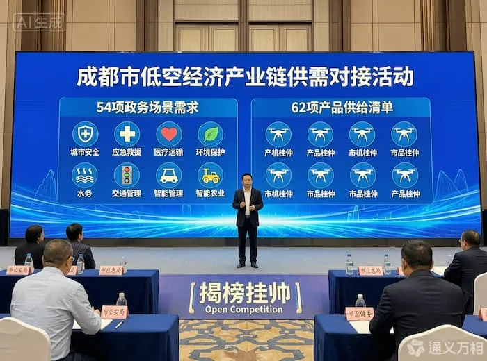 成都发布54项政务低空需求+62项产品供给!城市安全、应急救援、医疗急运等七大领域“揭榜挂帅”