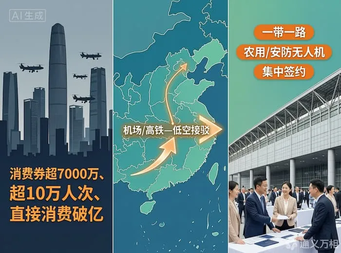 重庆消费周交出“破亿”成绩单、大湾区跨城eVTOL迎“返程实测”、广交会低空展区进入“签约冲刺期”