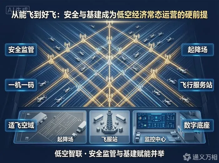 低空经济从“能飞”到“好飞”：安全与基建成为常态运营的硬前提  