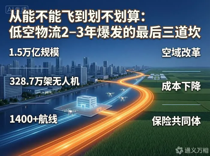 从“能不能飞”到“划不划算”：低空物流2–3年全面爆发的最后三道坎