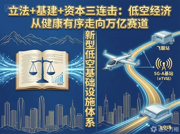 立法+基建+资本三连击：低空经济从“健康有序”走向“万亿赛道”的制度加速期