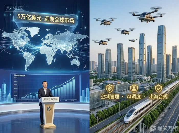 沈向洋:全球低空经济远期市场规模可达5万亿美元,将成中国经济新蓝海