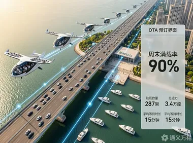 跨城航班周末满载破90%、OTA上线联运套餐：低空经济迎来C端商业化“首场大考”