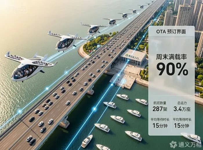 跨城航班周末满载破90%、OTA上线联运套餐:低空经济迎来C端商业化“首场大考”