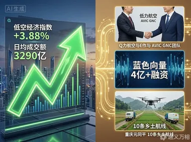  新《民航法》实施首周：低空经济指数涨3.88%，日均成交3290亿，政策红利开始兑现