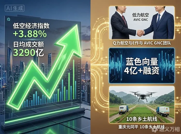 新《民航法》实施首周:低空经济指数涨3.88%,日均成交3290亿,政策红利开始兑现
