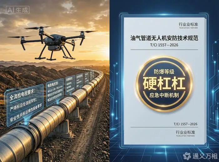 无人机巡护有了全国通行的“飞行手册”：填补空白的油气管道安防标准正式实施