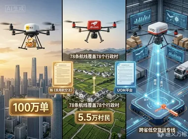 美团百万单、京东78条航线、圆通签下战略协议——低空物流正在从“首飞叙事”进入“规模叙事”