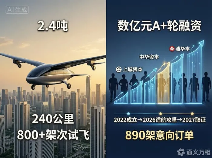 商飞“国家队”班底、800架次试飞、890架意向订单:亿维特航空用“一条正向研发路径”闯进eVTOL适航攻坚期