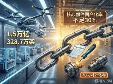 1.5万亿市场规模背后的“阿喀琉斯之踵”：核心部件国产化率不足30%，低空经济“续航力”正面临一场系统性大考