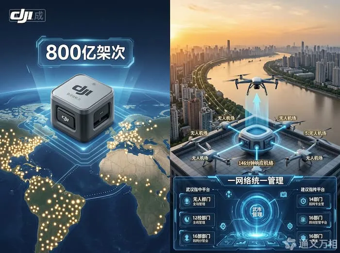 从“飞起来”到“飞下去”:大疆用800万架次飞行+146台武汉机场,为低空经济画出一条“先铺路、后跑车”的硬核路径