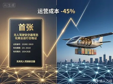 民航局颁发首张无人化常态化运营证、智驾系统接管率创新低、成本下降 45%：低空迎来“无人化奇点”
