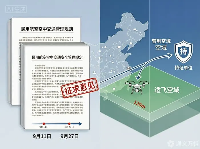 低空“交规”加速成型:民航局两份新规征求意见,临时航线审批缩至24小时