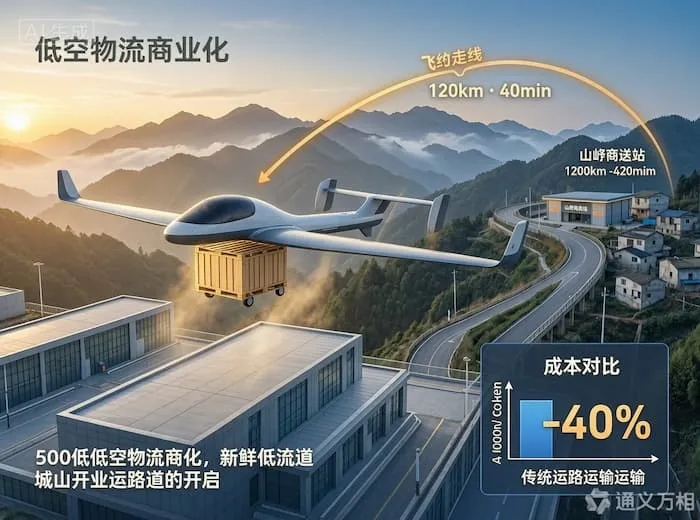 中国首条商业化运营低空无人机物流航线开通:120公里、500公斤,低空物流从“试飞”进入“跑单”