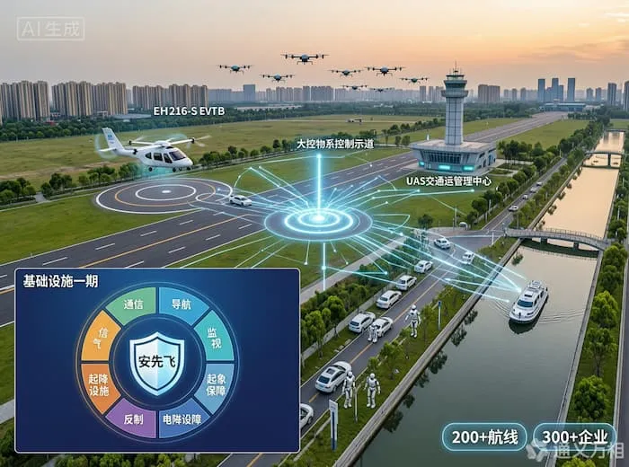 合肥全空间无人体系大会发布“硬联通+软联通”双成果:基础设施一期建成,低空综合保险“安先飞”落地