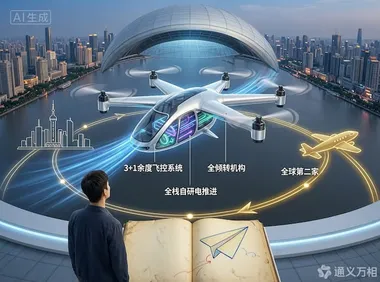 中国首架全倾转旋翼eVTOL“鸿鹄”预生产原型机亮相：巡航320km/h，全球第二家飞通倾转过渡
