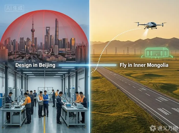 北京把低空经济的“功能”拆成了两半,内蒙古接走的是必须离开的那一半